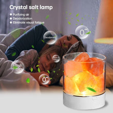 Load image into Gallery viewer, USB Natural Himalayan Salt Lamp Led Crystal Light Lamp Air Purifier Atmosphere Flame Lamp Indoor Warm Light Bedroom Lava Lamp