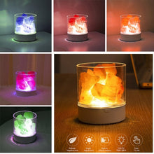 Load image into Gallery viewer, USB Natural Himalayan Salt Lamp Led Crystal Light Lamp Air Purifier Atmosphere Flame Lamp Indoor Warm Light Bedroom Lava Lamp