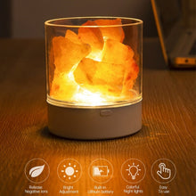 Load image into Gallery viewer, USB Natural Himalayan Salt Lamp Led Crystal Light Lamp Air Purifier Atmosphere Flame Lamp Indoor Warm Light Bedroom Lava Lamp