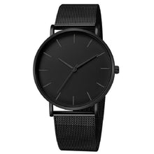 Load image into Gallery viewer, Minimalist Mens Ultra Thin Watch, Stainless Steel, Mesh Belt