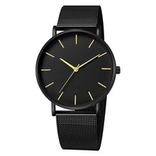 Load image into Gallery viewer, Minimalist Mens Ultra Thin Watch, Stainless Steel, Mesh Belt