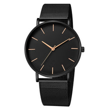 Load image into Gallery viewer, Minimalist Mens Ultra Thin Watch, Stainless Steel, Mesh Belt