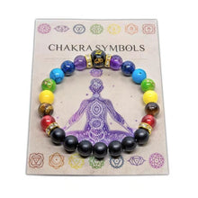 Load image into Gallery viewer, 7 Chakra Bracelet with Meaning Card