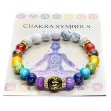 Load image into Gallery viewer, 7 Chakra Bracelet with Meaning Card