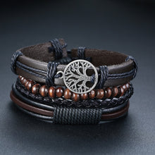 Load image into Gallery viewer, 4Pcs/ Set Braided Wrap Leather Bracelets for Men