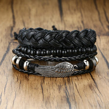 Load image into Gallery viewer, 4Pcs/ Set Braided Wrap Leather Bracelets for Men