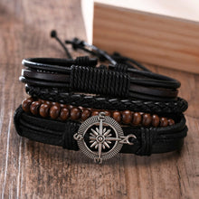 Load image into Gallery viewer, 4Pcs/ Set Braided Wrap Leather Bracelets for Men