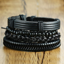 Load image into Gallery viewer, 4Pcs/ Set Braided Wrap Leather Bracelets for Men