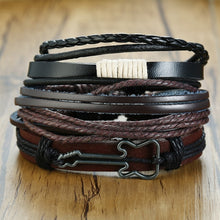 Load image into Gallery viewer, 4Pcs/ Set Braided Wrap Leather Bracelets for Men