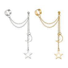 Load image into Gallery viewer, 17KM Gold Leaves Ear Cuff Black Non-Piercing Ear Cuffs