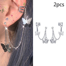 Load image into Gallery viewer, 17KM Gold Leaves Ear Cuff Black Non-Piercing Ear Cuffs