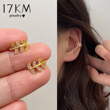 Load image into Gallery viewer, 17KM Gold Leaves Ear Cuff Black Non-Piercing Ear Cuffs