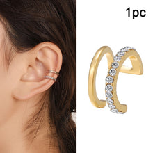 Load image into Gallery viewer, 17KM Gold Leaves Ear Cuff Black Non-Piercing Ear Cuffs