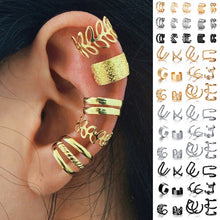 Load image into Gallery viewer, 17KM Gold Leaves Ear Cuff Black Non-Piercing Ear Cuffs