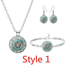 Load image into Gallery viewer, Glass Cabochon Pendant Necklace Bracelet Earrings