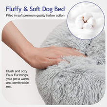 Load image into Gallery viewer, Donut Dog Bed Warm Soft Long Plush Pet Cushion
