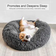 Load image into Gallery viewer, Donut Dog Bed Warm Soft Long Plush Pet Cushion
