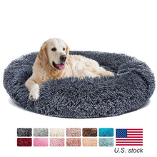 Load image into Gallery viewer, Donut Dog Bed Warm Soft Long Plush Pet Cushion
