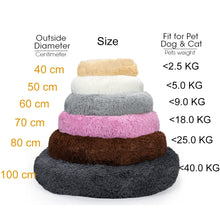 Load image into Gallery viewer, Donut Dog Bed Warm Soft Long Plush Pet Cushion
