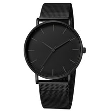 Load image into Gallery viewer, Minimalist Mens Ultra Thin Watch, Stainless Steel, Mesh Belt
