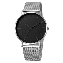 Load image into Gallery viewer, Minimalist Mens Ultra Thin Watch, Stainless Steel, Mesh Belt
