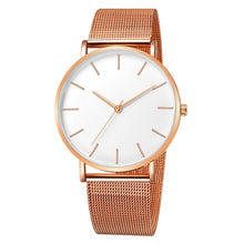 Load image into Gallery viewer, Minimalist Mens Ultra Thin Watch, Stainless Steel, Mesh Belt
