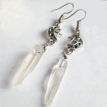 Load image into Gallery viewer, Clear Quartz Moon Earrings
