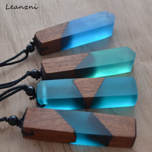 Load image into Gallery viewer, Leanzni Vintage Men or Women&#39;s Wood Resin Necklace Pendant
