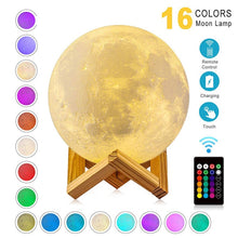 Load image into Gallery viewer, USB Rechargeable 3D Print Moon Lamp Light
