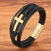 Load image into Gallery viewer, Luxury Multicolor Design Stainless Steel Men&#39;s Leather Bracelet
