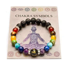 Load image into Gallery viewer, 7 Chakra Bracelet with Meaning Card
