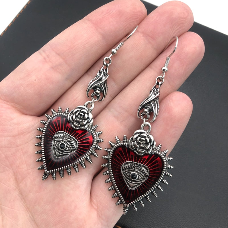 Rose Heart Earrings For Women