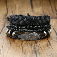 Load image into Gallery viewer, 4Pcs/ Set Braided Wrap Leather Bracelets for Men
