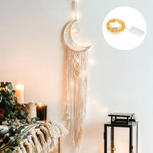 Load image into Gallery viewer, Boho Moon and Star Dream Catcher Macrame Wall Hanging
