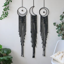 Load image into Gallery viewer, Boho Moon and Star Dream Catcher Macrame Wall Hanging
