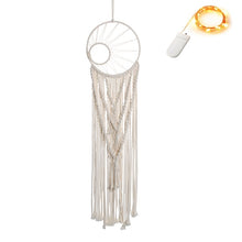 Load image into Gallery viewer, Boho Moon and Star Dream Catcher Macrame Wall Hanging
