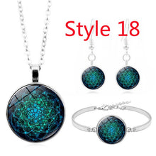 Load image into Gallery viewer, Glass Cabochon Pendant Necklace Bracelet Earrings
