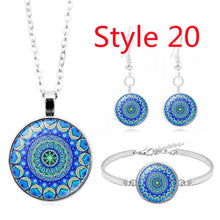 Load image into Gallery viewer, Glass Cabochon Pendant Necklace Bracelet Earrings
