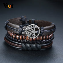 Load image into Gallery viewer, 4Pcs/ Set Braided Wrap Leather Bracelets for Men
